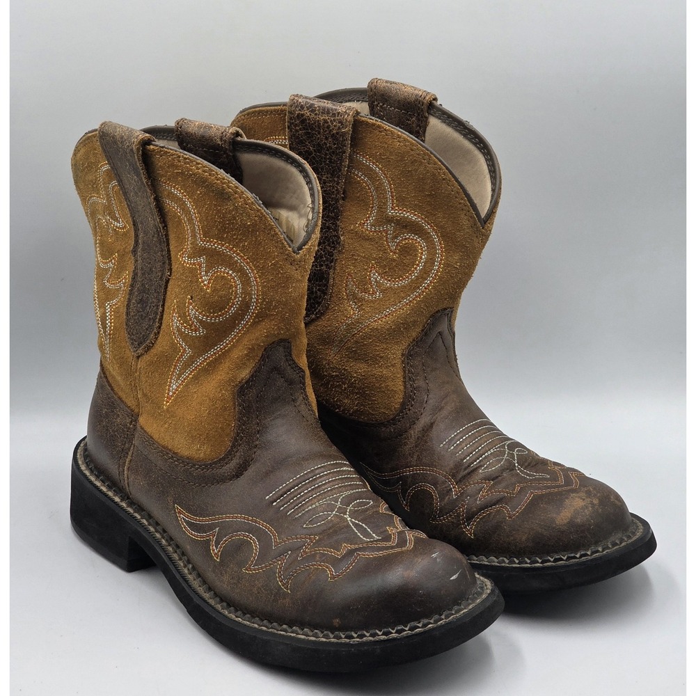 Ariat Fatbaby Heritage Tess Western Boots Women's US 7B Brown Leather Round Toe